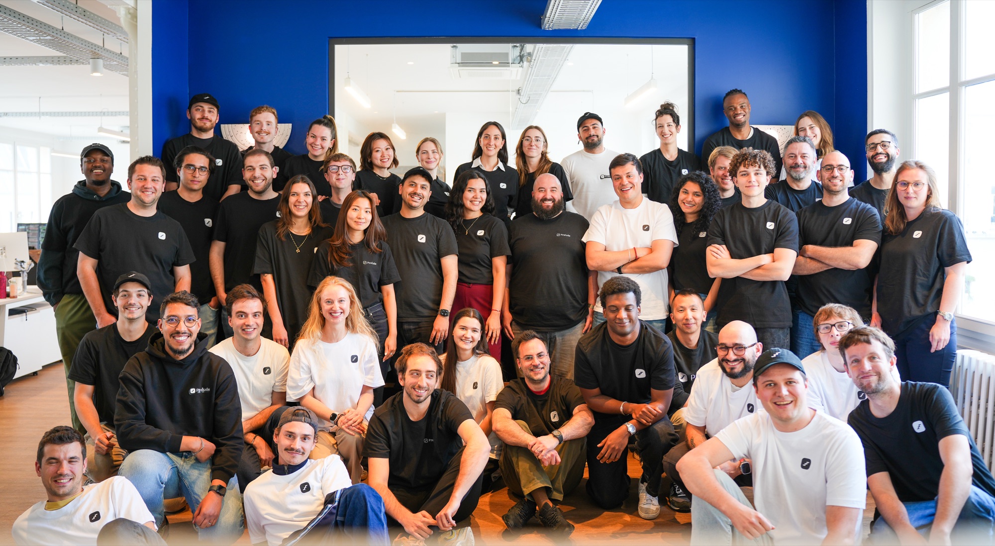 The Prelude team gathered for a group photo in the office